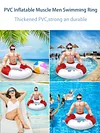 Muscle Men Inflatable Swim Ring Blow Up Swim Tube PVC Pool Floats for Pool Beach