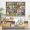 (4pcs) Window Season-14CT Stamped Cross Stitch 21*19cm(Bundle Sale)