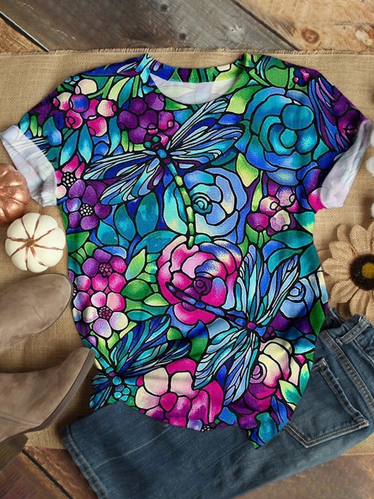 Bestdealfriday Casual Short Sleeve Round Neck Plus Size Tops 8768847
