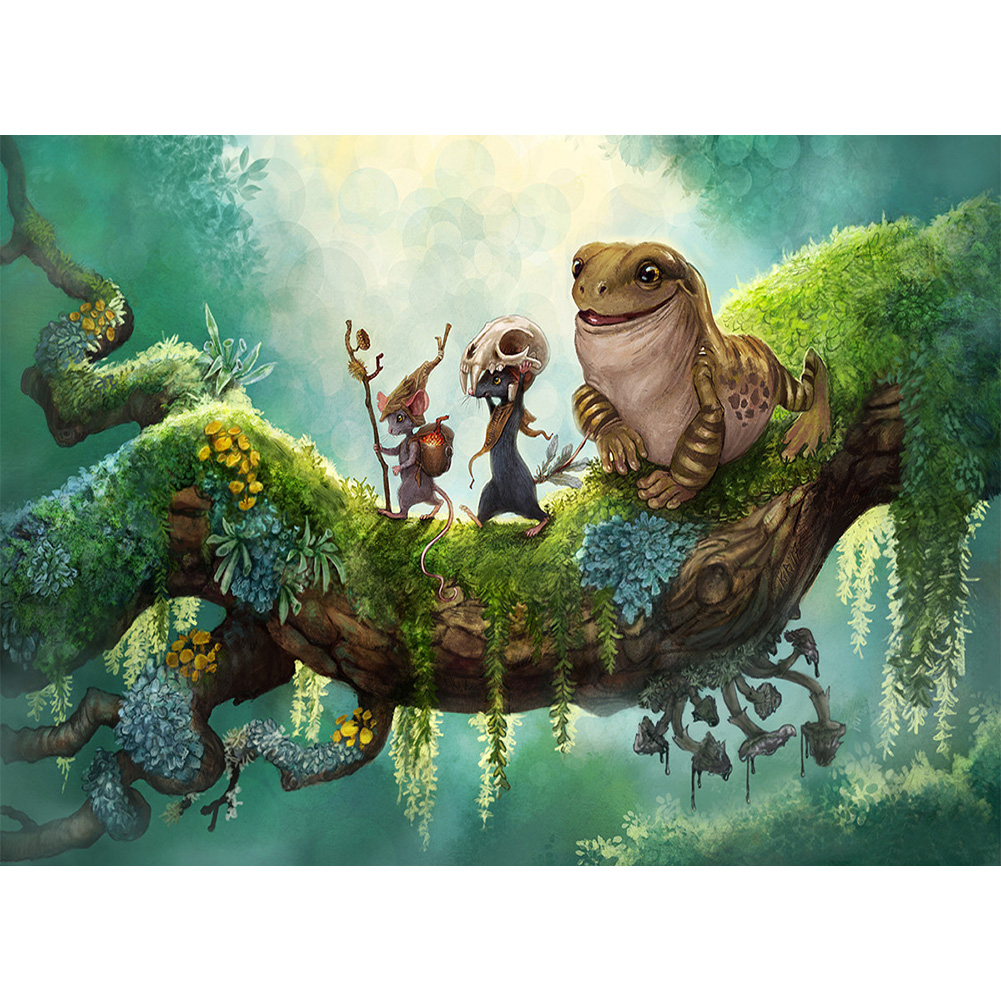 

50*40CM - Round Drill Diamond Painting - Frog Mouse, 501 Original