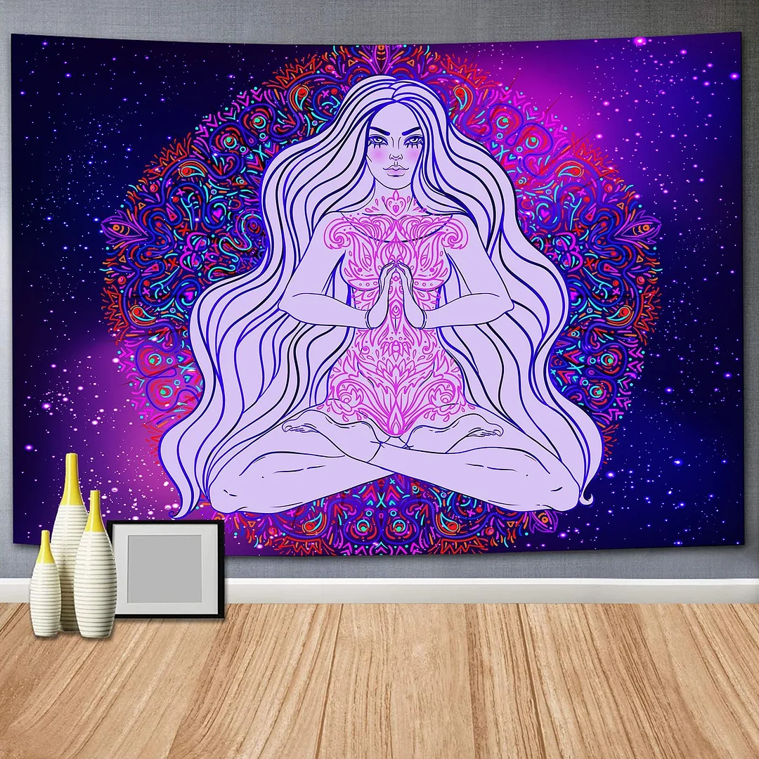 Indian Rainbow Psychedelic Buddha Tapestry Bohemia Abstract Mushroom Wall Hanging Tapestries Hippie Tarot Elephant Blanket Decor
