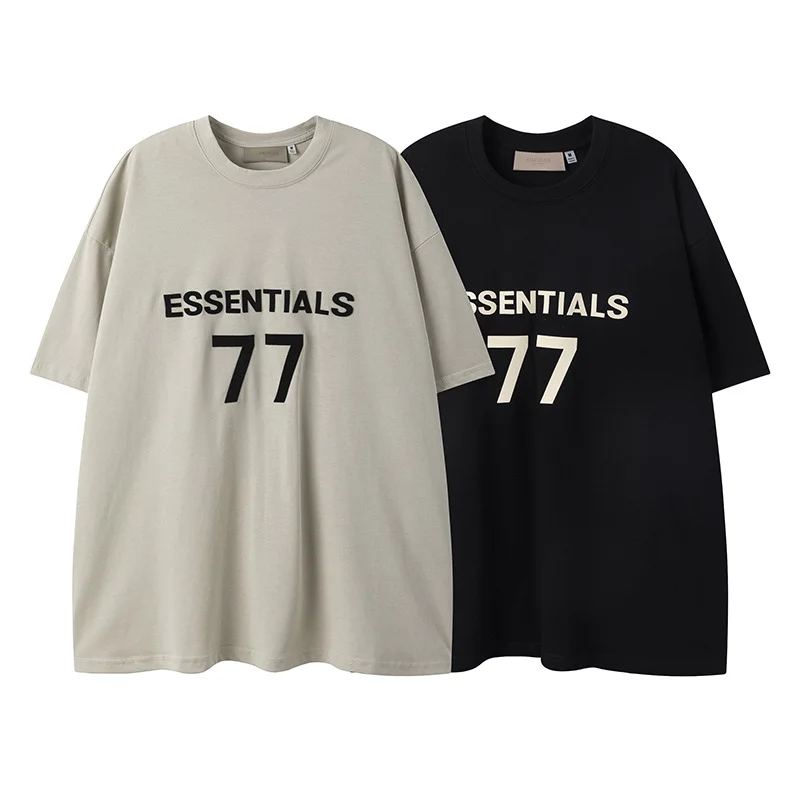 Multi-line ESSENTIALS77 American High Street Fashion Brand Couple Loose Short-sleeved T-shirt Men's Summer