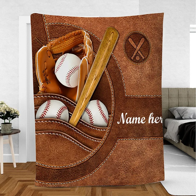 Personalized Baseball Blanket | BKKid652