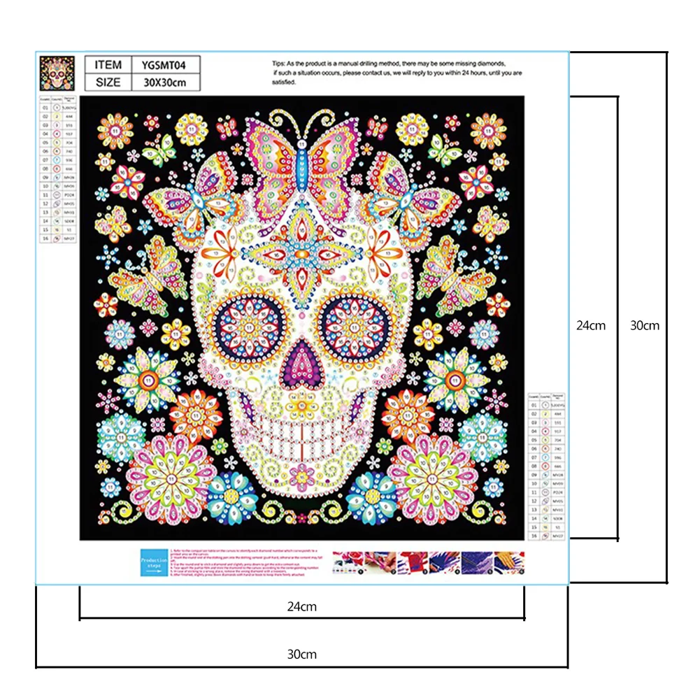 Luminous Diamond Painting - Special Shaped Drill - Skull(30*30cm)