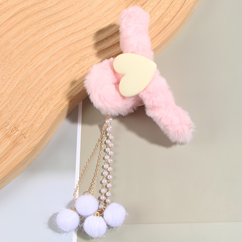 Luxury Pearl-Embellished Hair Claw Clip, Soft Velvet Hair Grip, Elegant And Sweet Design, Perfect For Women's Hair Accessories, Birthday Gift