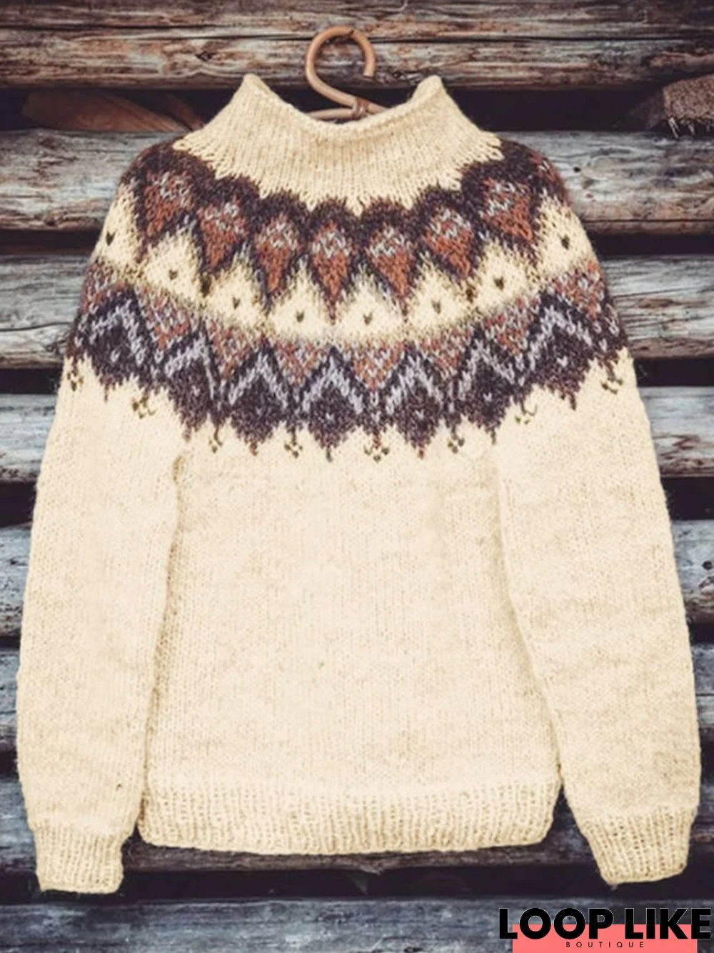 Ethnic Casual Yarn/Wool Yarn Sweater