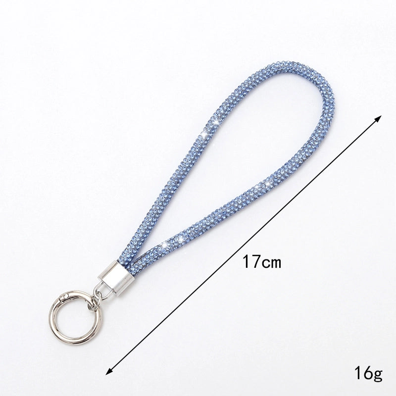Casual Elegant Minimalist Solid Color Rhinestone Rope Bag Pendant Keychain