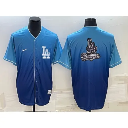 Men's Los Angeles Dodgers Blue Team Big Logo Cool Base Stitched Baseball Jersey WJX0
