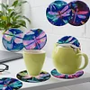 8PCS Wooden Diamond Painting Art Coaster Kit with Holder (Dazzling Dragonfly)