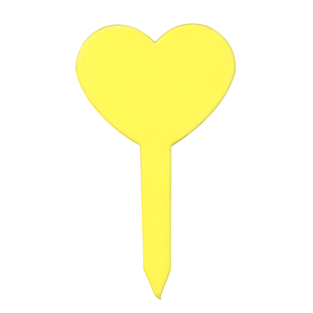 

100pcs Plant Markers Garden Vegetable Heart Shape Tag Sign PP Yard Labels, Yellow, 501 Original