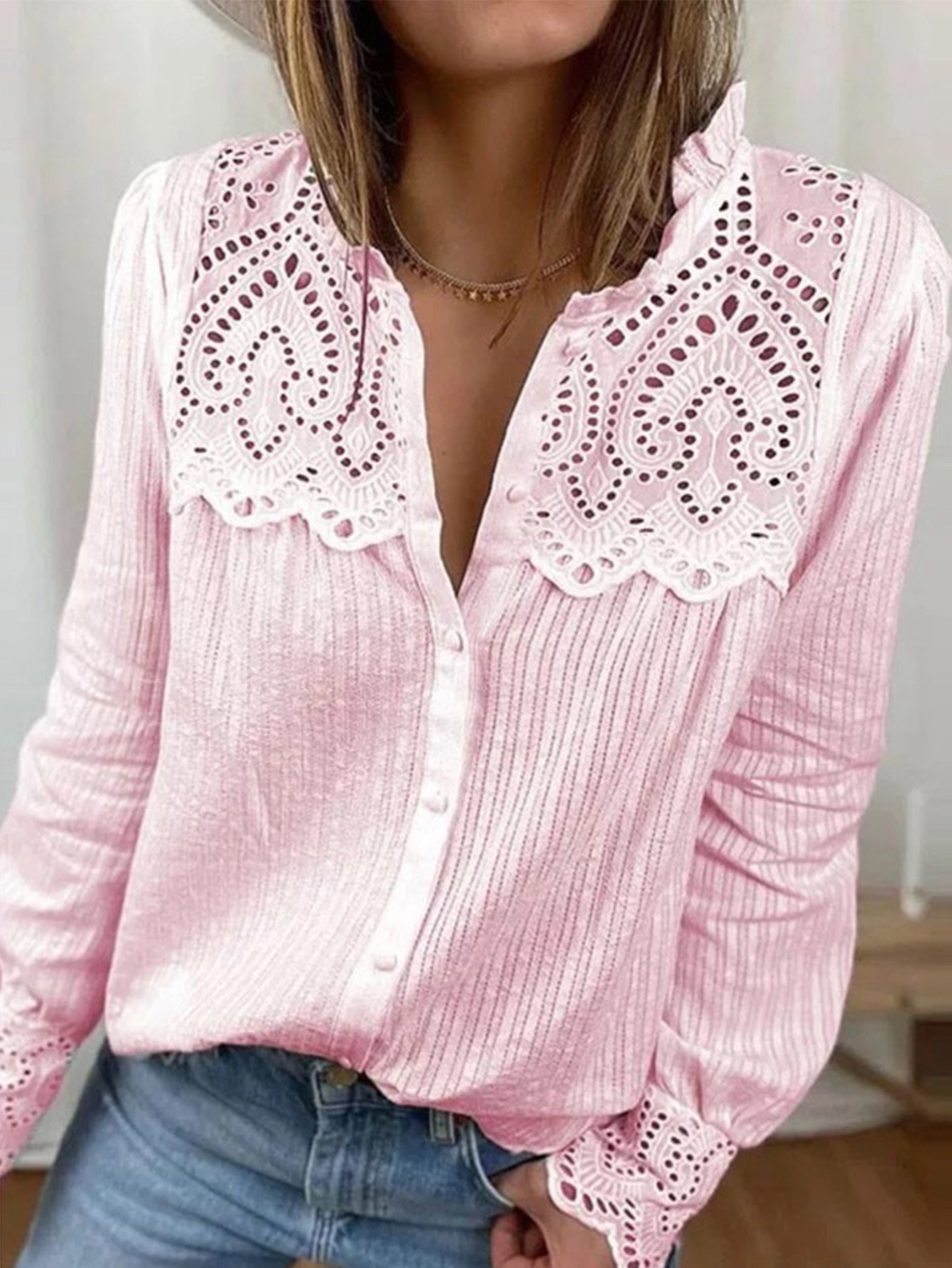  thdmladies ladies lace stitching shirt thedmladies