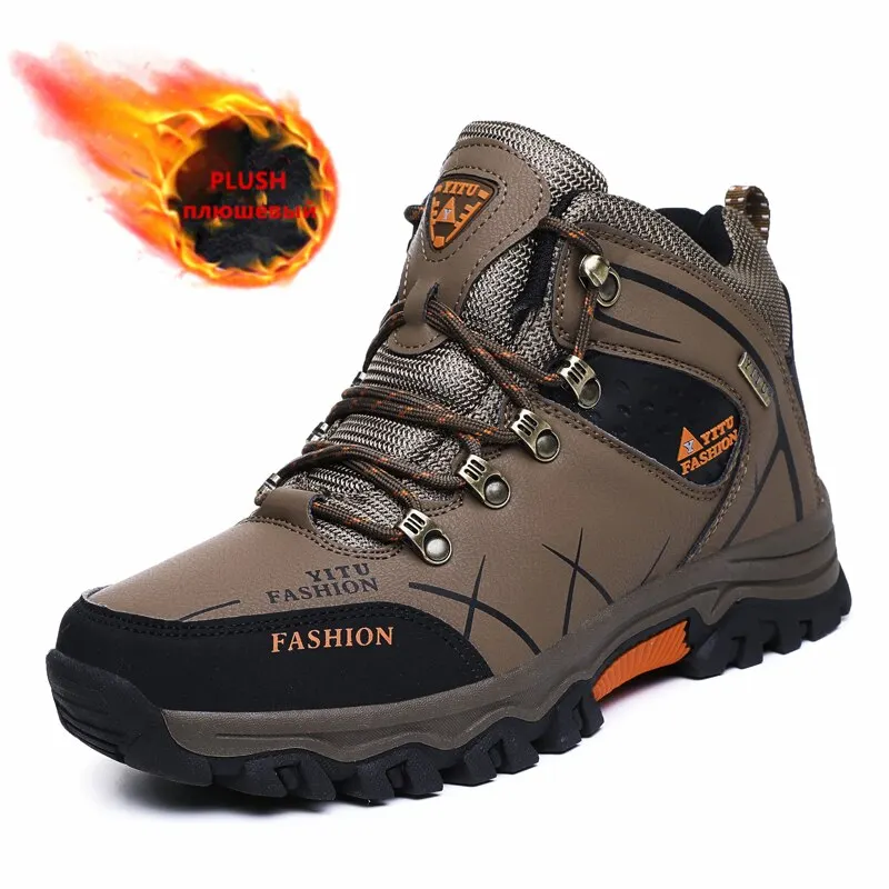 Men Boots Fashion Casual Water Proof Shoes Army Boots Men Winter Boot Black Platform Sneakers Mens Safety Shoe Warm Snow Boots