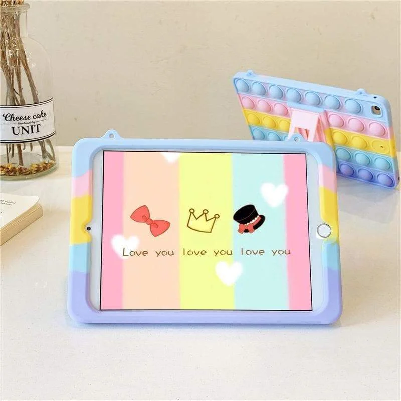 Kawaii Pastel Rainbow Cute Ipad Protect Case SS1622