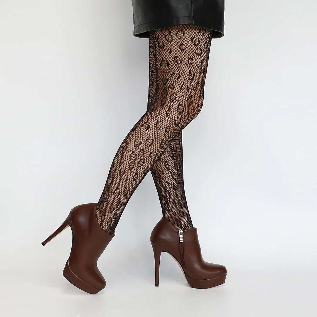 130mm Women's Ankle Boots High Heels Platforms Shoes Pointy Toe Sexy Boots-MERUMOTE