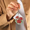 6Pcs DIY Diamond Painting Flower Keychain