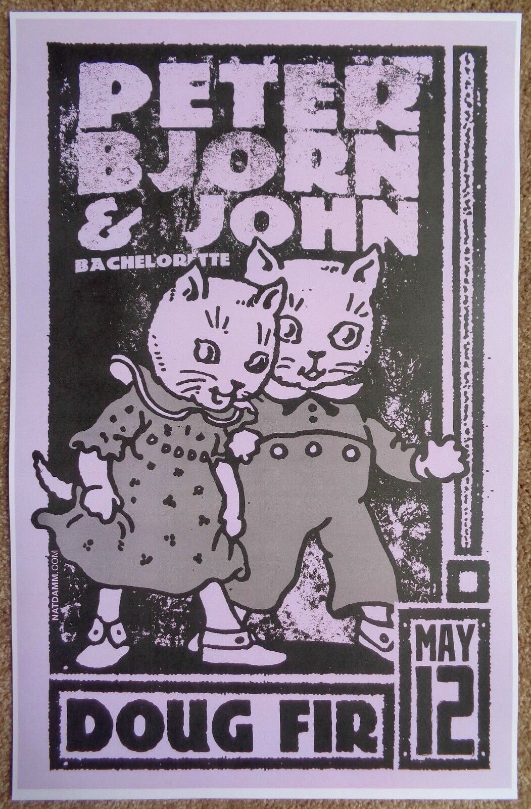 PETER BJORN And JOHN 2011 Gig POSTER Portland Oregon Concert