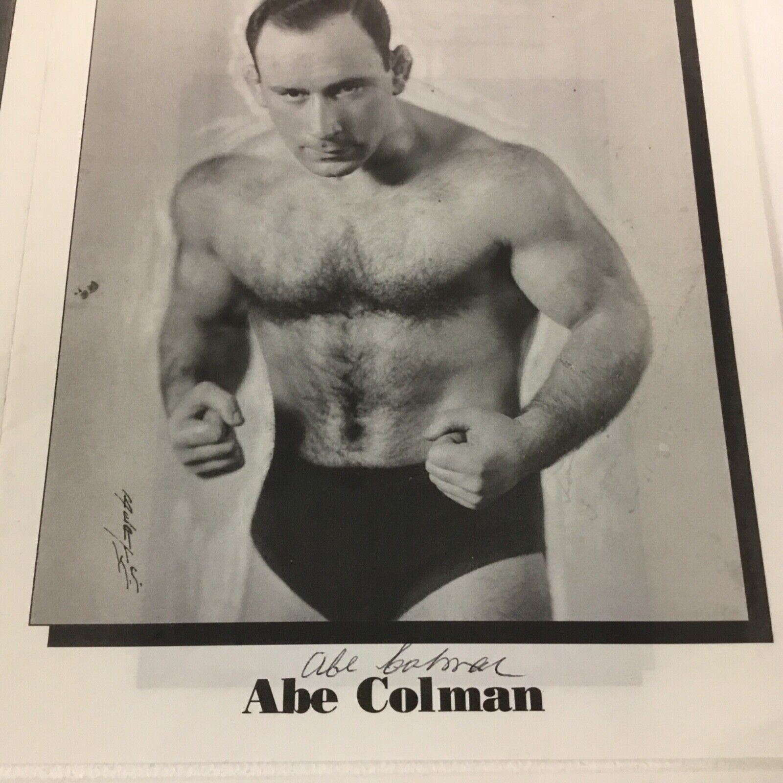 ABE COLEMAN “JEWISH TARZAN, HEBREW HERCULES” signed (8 PAGE BIO BOOKLET) PC373