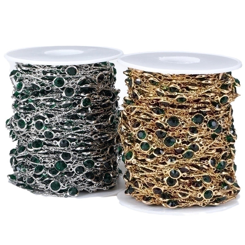 1 Piece Copper Rhinestones Glass Geometric Polished Chain