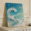 DIY Pearl Painting Waves for Home Wall Decor with Frame(40x30cm)