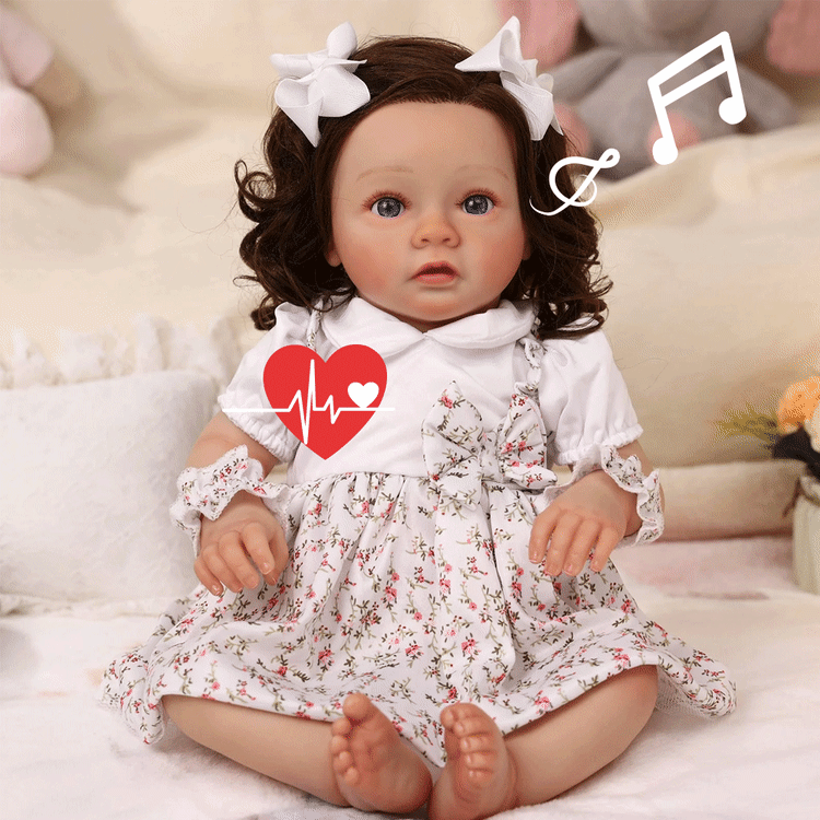 20'' Cutest Realistic Reborn Baby Doll Girl Daisy with Short Brown