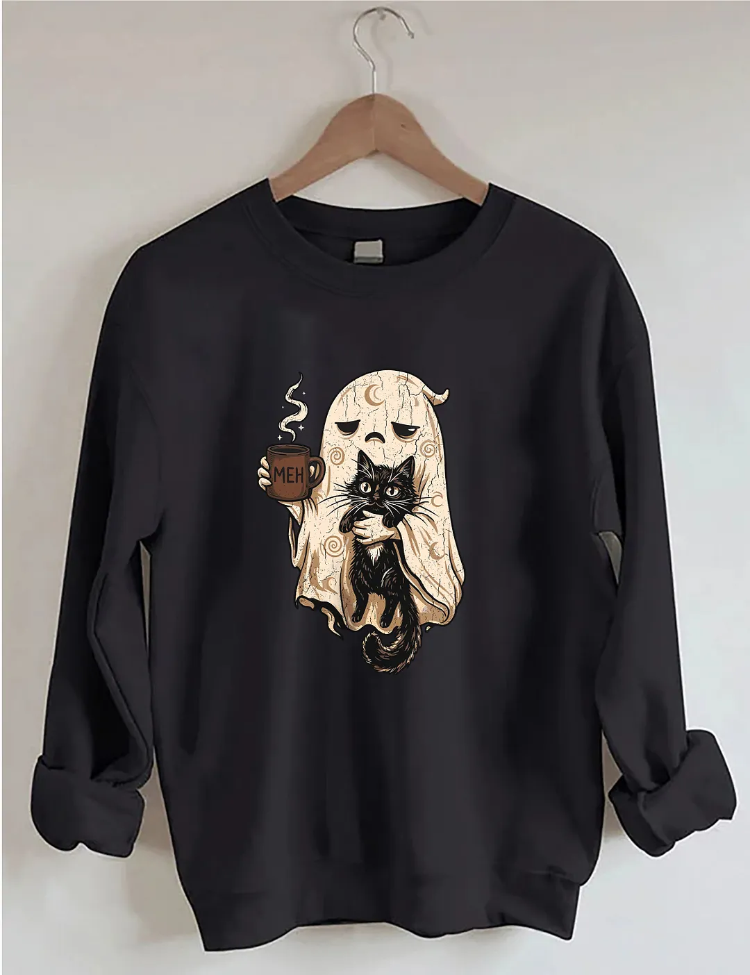 Ghost & Coffee Cat Sweatshirt