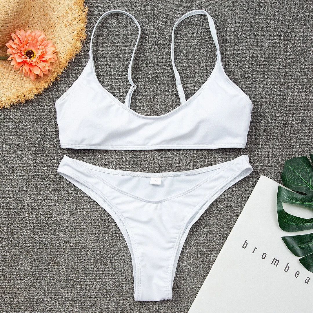 Bandeau Bikini Women Swimwear Bathing suit Sexy Bikinis Solid Push Up Bikini 2020 Hot Sale Padded Bra Swimsuit S-XL