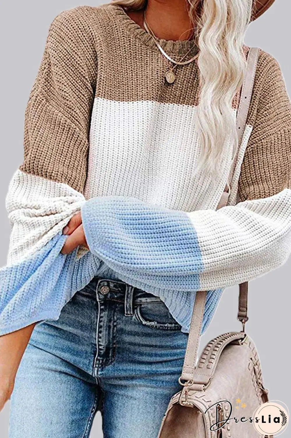 Fashion Solid Split Joint O Neck Tops(4 Colors)
