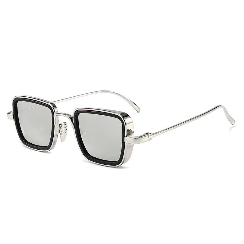 Classic Style Solid Color Ac Square Full Frame Men’s Sunglasses