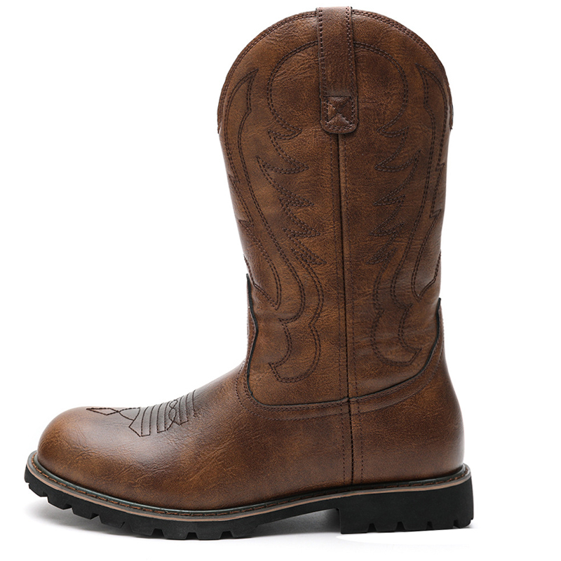 Retro Tree Element Western Embroidery Cowboy Boots