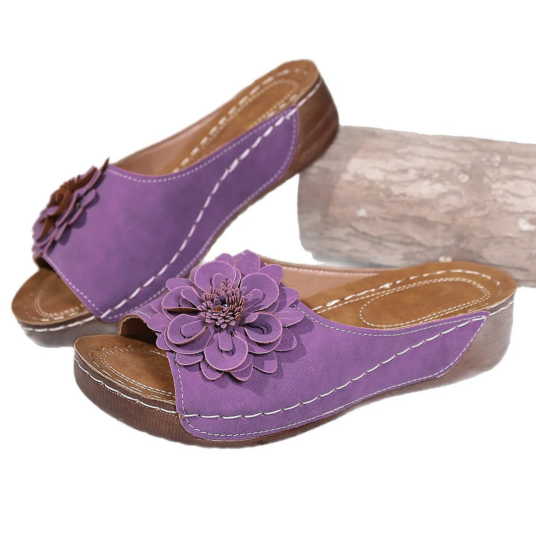 Yyvonne Large-Size Women's Shoes 2025 Spring And Summer New One Flower-Dew Slippers Cool Drag