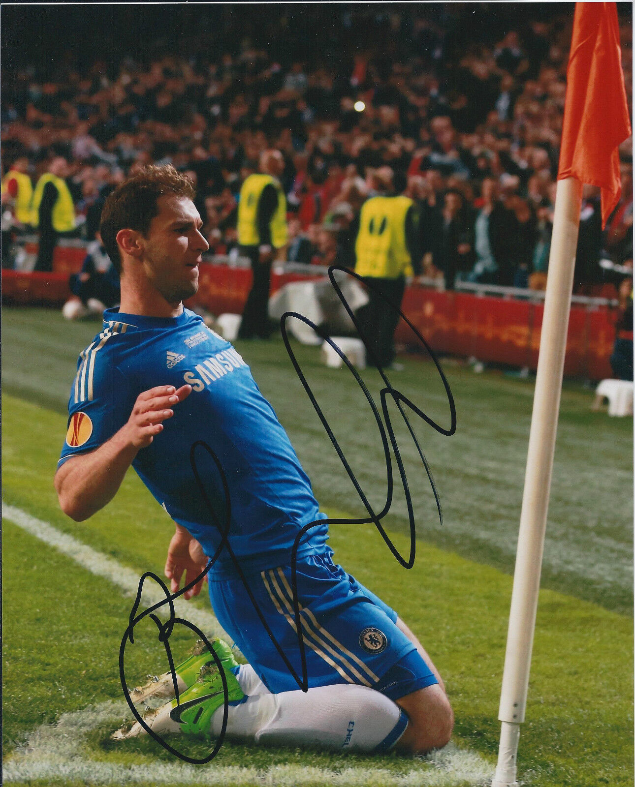 Branislav IVANOVIC Signed Autograph Photo Poster painting AFTAL COA EUROPA Goal Celebration