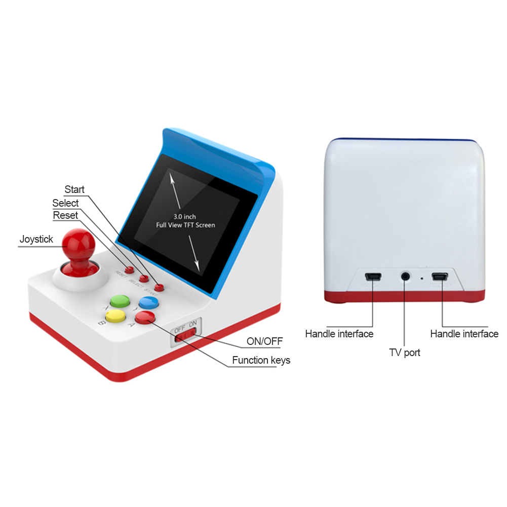 

Powddiy A6 Mini Retro Game Console 360 Games Player, Blue, 501 Original