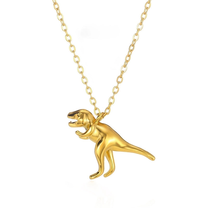 Cute Hip-Hop Dinosaur Titanium Steel Plating Pendant Necklace