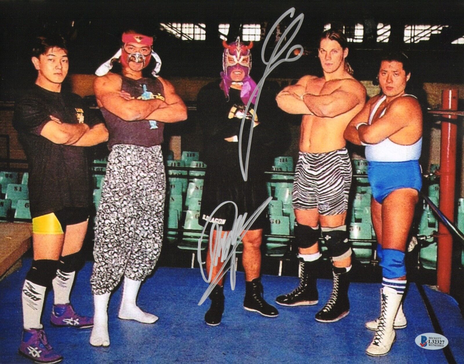 Chris Jericho & Ultimo Dragon Signed 11x14 Photo Poster painting BAS COA New Japan Pro Wrestling