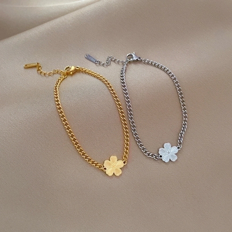 Casual Minimalist Commute Solid Color Titanium Steel Bracelets In Bulk