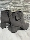 Chunky Heel Buckle Pointed-Toe Suede Martin Boots