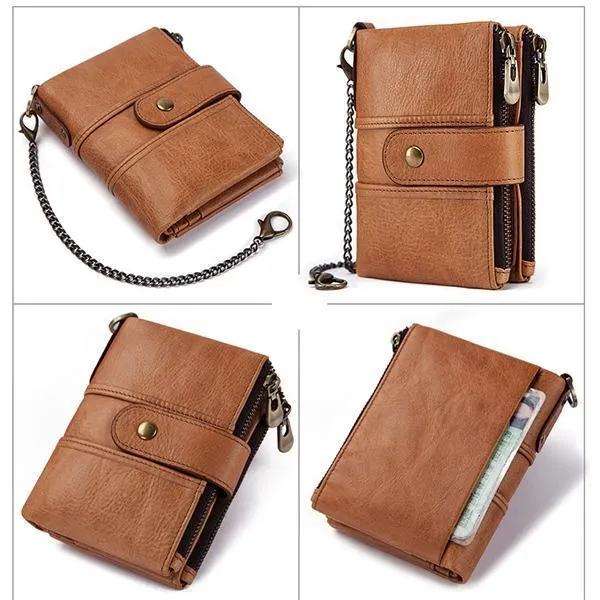 GenuineLeather Anti-theft Retro Wallet
