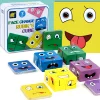 Face Changing Building Blocks Game Montessori Toy Kids Wood Puzzle Cartoon Cube