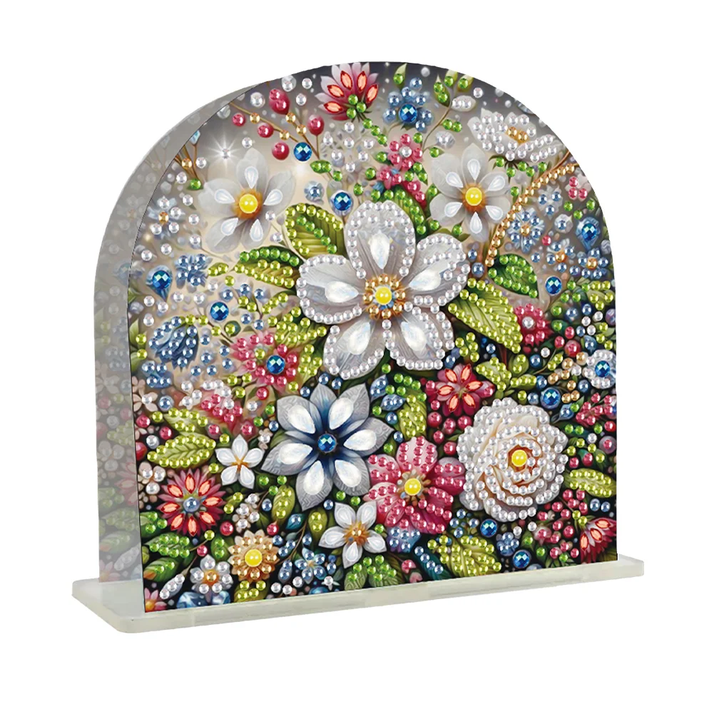 DIY Flowers Acrylic Diamond Painting Napkin Rack Diamond Art Paper Towel Holder