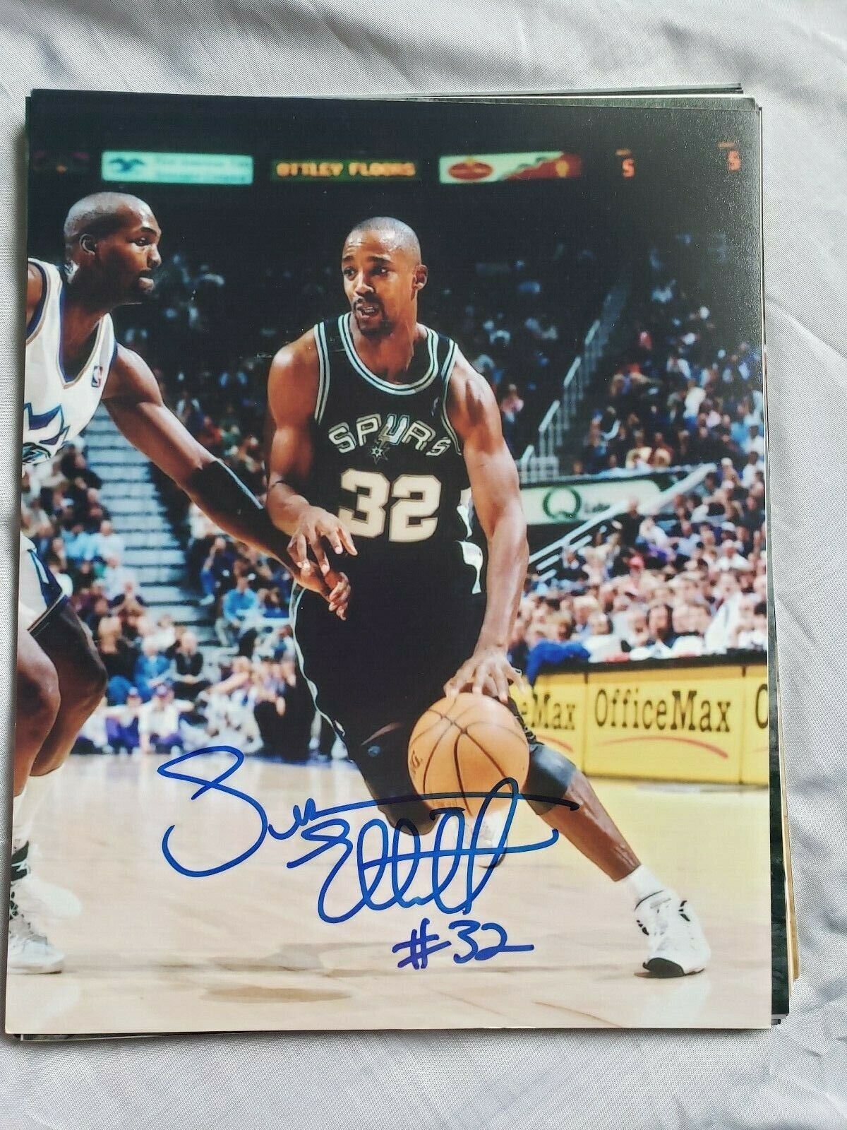 SEAN ELLIOTT SAN ANTONIO SPURS SIGNED AUTOGRAPHED 8X10 Photo Poster painting COA BASKETBALL NBA