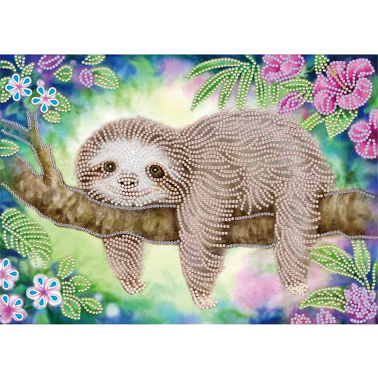 Sloth on Branch - Partial Special Shaped Drill Diamond Painting - 40x30cm(Canvas)