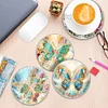 (US Local)[Upgrade]4Pcs Acrylic Special Shape Butterfly DIY Waterproof Diamond Painting Coaster