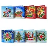 8pcs DIY Greeting Card Special shaped Diamond Painting Christmas Postcards