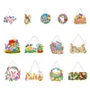 5D DIY Special Shaped Diamond Painting Easter Egg Bunny Festival Hanging With Lamp String Kit