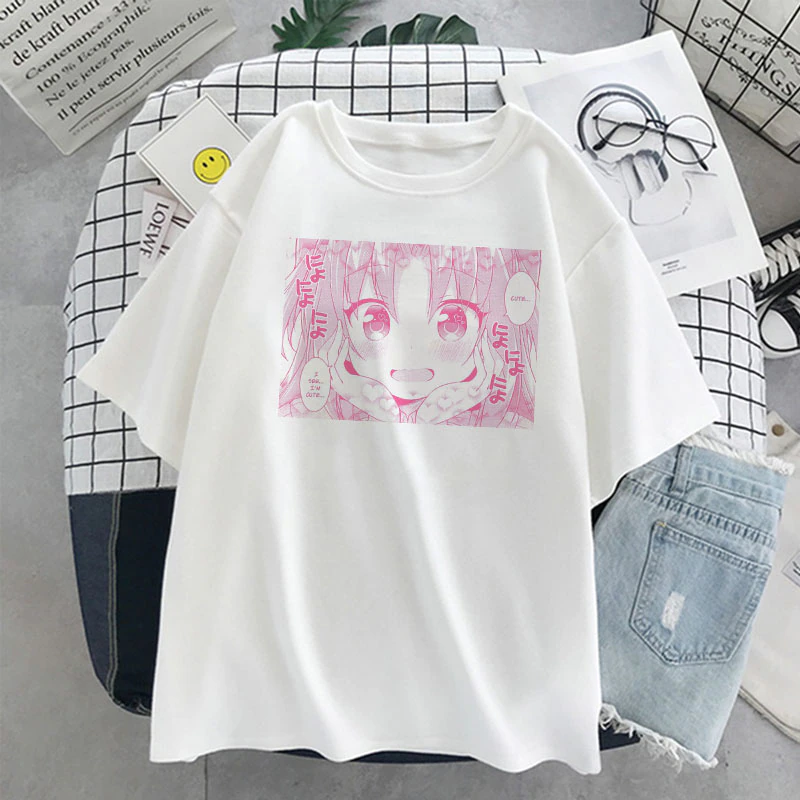 Women's T-shirt Cute Anime Girl Shirt Japanese Hunter XX T-shirt Vintage Harajuku Streetwear Loose Tops Punk Gothic Summer Tees