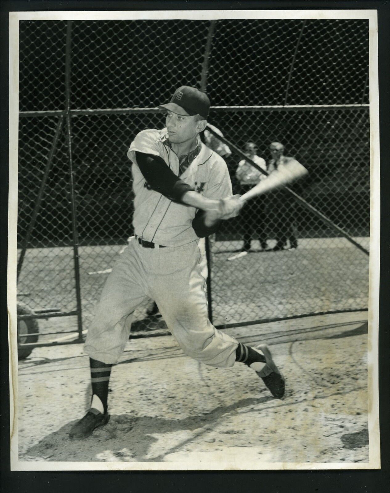 Jack Dittmer action swinging 1957 Press Wire Photo Poster painting Detroit Tigers