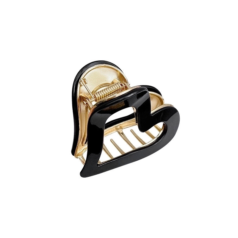 Women’s Minimalist Classic Style Heart Shape Alloy Polishing Hair Clip