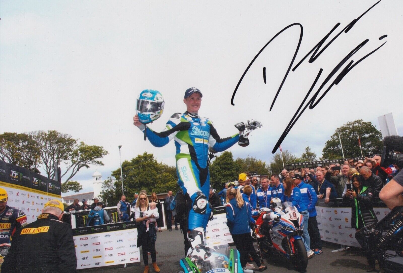 DEAN HARRISON HAND SIGNED 12X8 Photo Poster painting ISLE OF MAN TT AUTOGRAPH 11