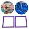 2Pcs Diamond Art Square Auxiliary Frame 3D Printing Diamond Art Desk Positioning Frame Lightweight for Boys Girls Adults Students Home Office Leisure (Violet Purple small)