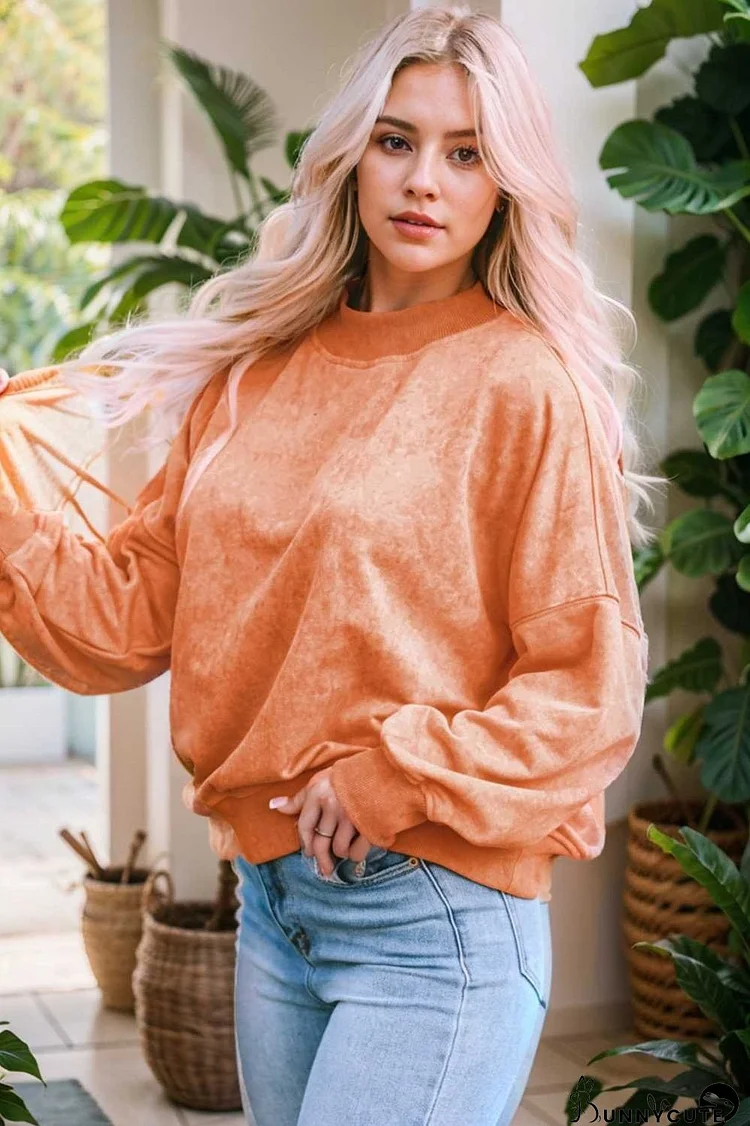 oversized crewneck pullover workout long sleeve hoodie